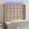 Image de vidaXL Tête de lit à LED Cappuccino 83x16x118/128 cm Similicuir