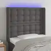 Image de vidaXL Tête de lit à LED Gris 103x16x118/128 cm Similicuir