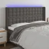 Image de vidaXL Tête de lit à LED Gris 147x16x118/128 cm Similicuir