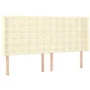 Image de vidaXL Tête de lit à LED Crème 163x16x118/128 cm Similicuir