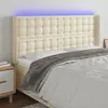 Image de vidaXL Tête de lit à LED Crème 163x16x118/128 cm Similicuir