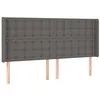 Image de vidaXL Tête de lit à LED Gris 163x16x118/128 cm Similicuir
