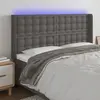 Image de vidaXL Tête de lit à LED Gris 163x16x118/128 cm Similicuir