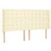 Image de vidaXL Tête de lit à LED Crème 203x16x118/128 cm Similicuir
