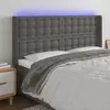 Image de vidaXL Tête de lit à LED Gris 203x16x118/128 cm Similicuir
