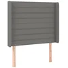 Image de vidaXL Tête de Lit à LED Meuble de Chambre à Coucher Accessoire de Lit Simple Tête de Cadre de Lit Intérieur Gris Foncé 93x16x118/128 cm Tissu