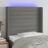 Image de vidaXL Tête de lit à LED Gris foncé 93x16x118/128 cm Tissu
