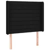 Image de vidaXL Tête de Lit à LED Meuble de Chambre à Coucher Accessoire de Lit Simple Tête de Cadre de Lit Intérieur Noir 93x16x118/128 cm Tissu