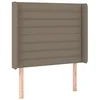 Image de vidaXL Tête de Lit à LED Meuble de Chambre à Coucher Accessoire de Lit Simple Tête de Cadre de Lit Intérieur Taupe 93x16x118/128 cm Tissu