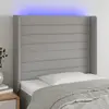 Image de vidaXL Tête de lit à LED Gris clair 103x16x118/128 cm Tissu
