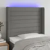 Image de vidaXL Tête de lit à LED Gris foncé 103x16x118/128 cm Tissu