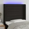 Image de vidaXL Tête de lit à LED Noir 103x16x118/128 cm Tissu