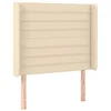 Image de vidaXL Tête de Lit à LED Meuble de Chambre à Coucher Accessoire de Lit Simple Tête de Cadre de Lit Intérieur Crème 103x16x118/128 cm Tissu