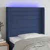 Image de vidaXL Tête de lit à LED Bleu 103x16x118/128 cm Tissu