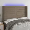 Image de vidaXL Tête de lit à LED Taupe 147x16x118/128 cm Tissu
