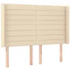 Image de vidaXL Tête de lit à LED Crème 147x16x118/128 cm Tissu