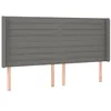 Image de vidaXL Tête de lit à LED Gris foncé 163x16x118/128 cm Tissu