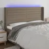 Image de vidaXL Tête de lit à LED Taupe 163x16x118/128 cm Tissu