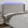 Image de vidaXL Tête de lit à LED Gris clair 183x16x118/128 cm Tissu