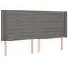 Image de vidaXL Tête de lit à LED Gris foncé 203x16x118/128 cm Tissu