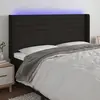 Image de vidaXL Tête de lit à LED Noir 203x16x118/128 cm Tissu