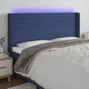 Image de vidaXL Tête de lit à LED Bleu 203x16x118/128 cm Tissu