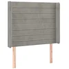 Image de vidaXL Tête de lit à LED Gris clair 83x16x118/128 cm Velours