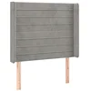 Image de vidaXL Tête de lit à LED Gris clair 93x16x118/128 cm Velours