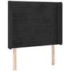 Image de vidaXL Tête de lit à LED Noir 93x16x118/128 cm Velours