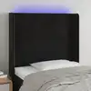Image de vidaXL Tête de lit à LED Noir 93x16x118/128 cm Velours