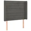 Image de vidaXL Tête de Lit à LED Meuble de Chambre à Coucher Accessoire de Lit Simple Tête de Cadre de Lit Intérieur Gris Foncé 103x16x118/128 cm Velours