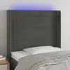 Image de vidaXL Tête de lit à LED Gris foncé 103x16x118/128 cm Velours