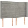 Image de vidaXL Tête de lit à LED Gris clair 147x16x118/128 cm Velours