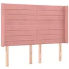 Image de vidaXL Tête de lit à LED Rose 147x16x118/128 cm Velours