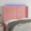 Image de vidaXL Tête de lit à LED Rose 147x16x118/128 cm Velours