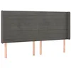 Image de vidaXL Tête de lit à LED Gris foncé 163x16x118/128 cm Velours