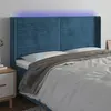 Image de vidaXL Tête de lit à LED Bleu foncé 163x16x118/128 cm Velours