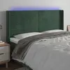 Image de vidaXL Tête de lit à LED Vert foncé 183x16x118/128 cm Velours