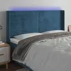 Image de vidaXL Tête de lit à LED Bleu foncé 183x16x118/128 cm Velours