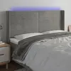 Image de vidaXL Tête de lit à LED Gris clair 203x16x118/128 cm Velours