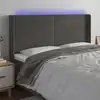 Image de vidaXL Tête de lit à LED Gris foncé 203x16x118/128 cm Velours