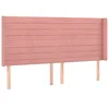 Image de vidaXL Tête de lit à LED Rose 203x16x118/128 cm Velours