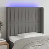 Image de vidaXL Tête de lit à LED Gris foncé 83x16x118/128 cm Tissu