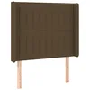 Image de vidaXL Tête de lit à LED Marron foncé 83x16x118/128 cm Tissu