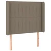 Image de vidaXL Tête de Lit à LED Meuble de Chambre à Coucher Accessoire de Lit Simple Tête de Cadre de Lit Intérieur Taupe 83x16x118/128 cm Tissu