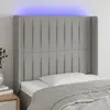 Image de vidaXL Tête de lit à LED Gris clair 103x16x118/128 cm Tissu