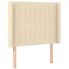 Image de vidaXL Tête de lit à LED Crème 103x16x118/128 cm Tissu
