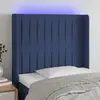 Image de vidaXL Tête de lit à LED Bleu 103x16x118/128 cm Tissu