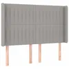 Image de vidaXL Tête de lit à LED Gris clair 147x16x118/128 cm Tissu