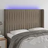 Image de vidaXL Tête de lit à LED Taupe 147x16x118/128 cm Tissu